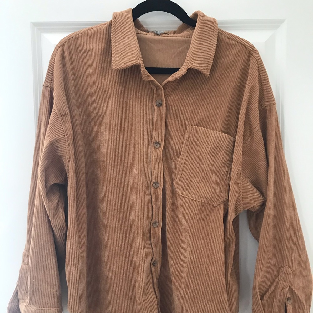 Vici corduroy button down shirt/thin shaket